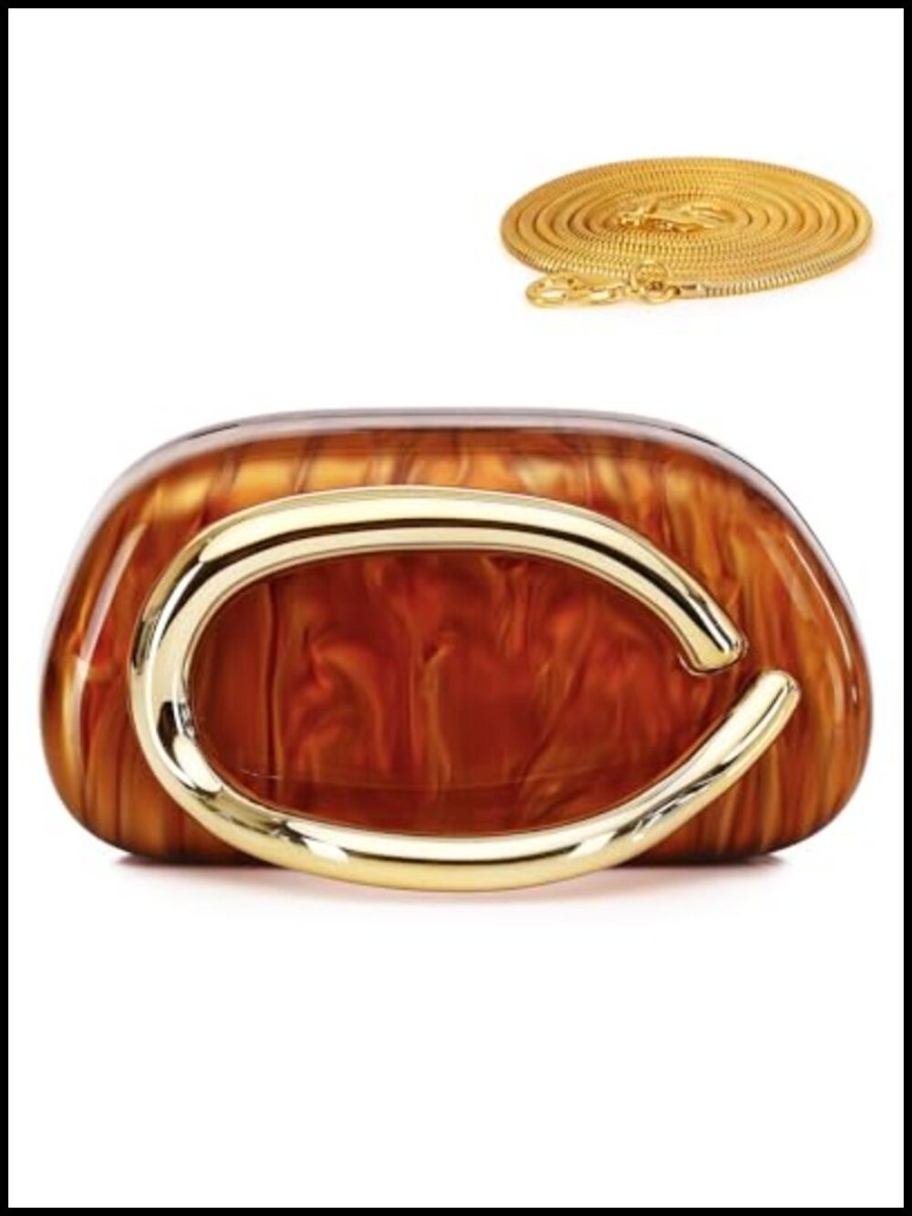 Acrylic Clutch Purse Women Evening Bag Magnetic Closure Chain Handle